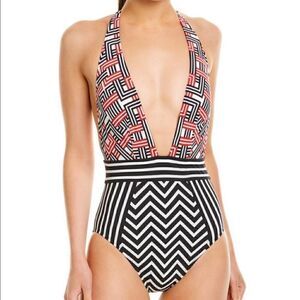 𝅺profile BY Gottex Retro Chic Halter One Piece Swimsuit size 8